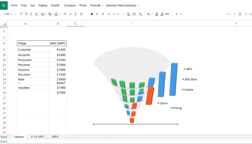 Sensitivity analysis in advanced business finance forecasting Excel template
