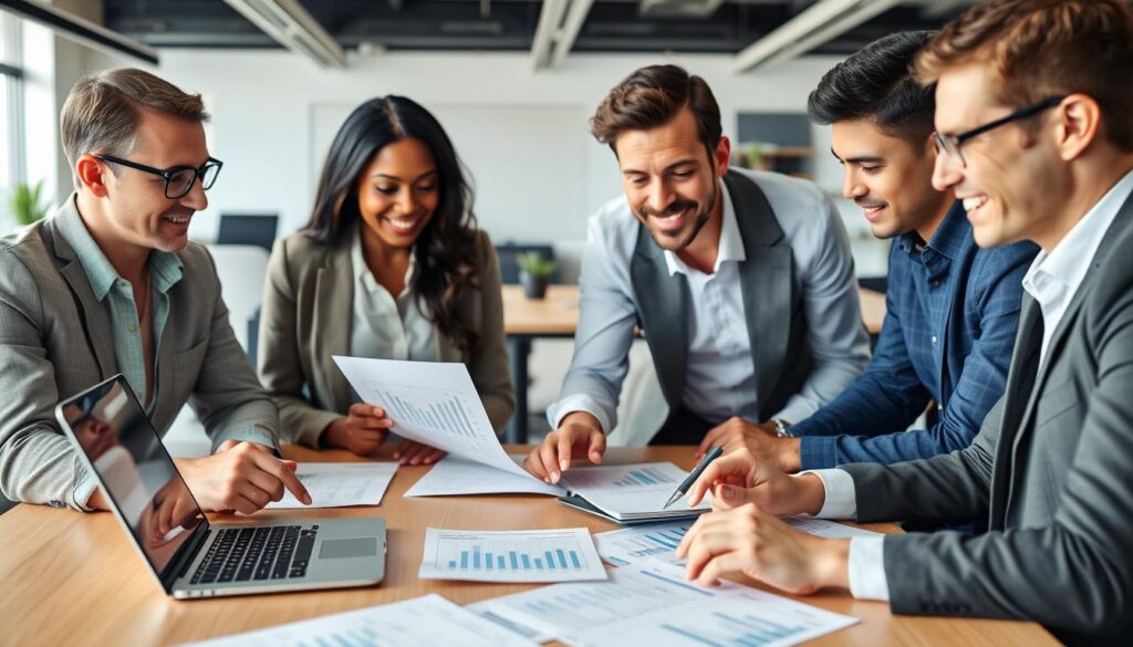 Small business team creating a growth-focused budget