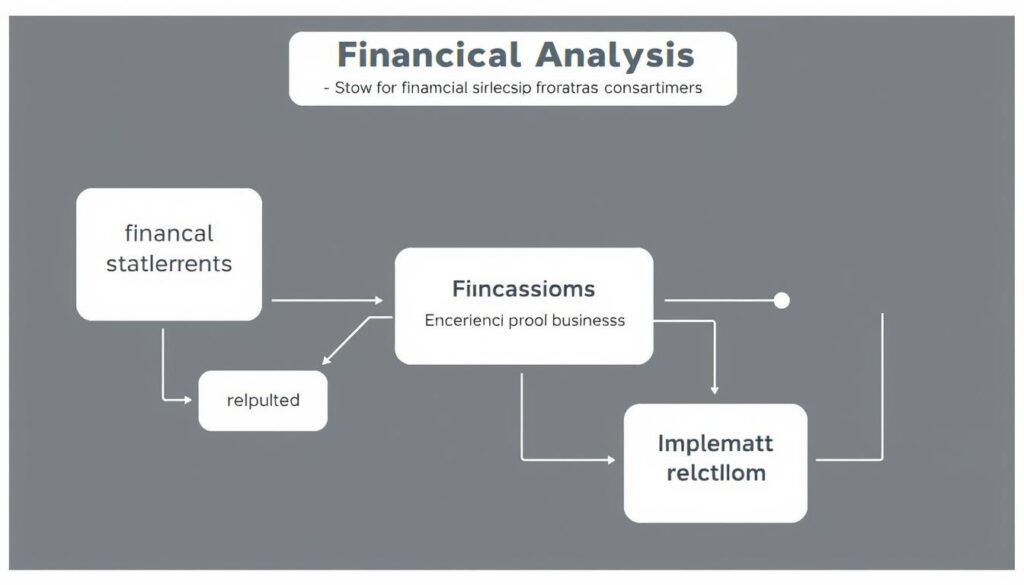 Step-by-step financial analysis process flowchart for small businesses