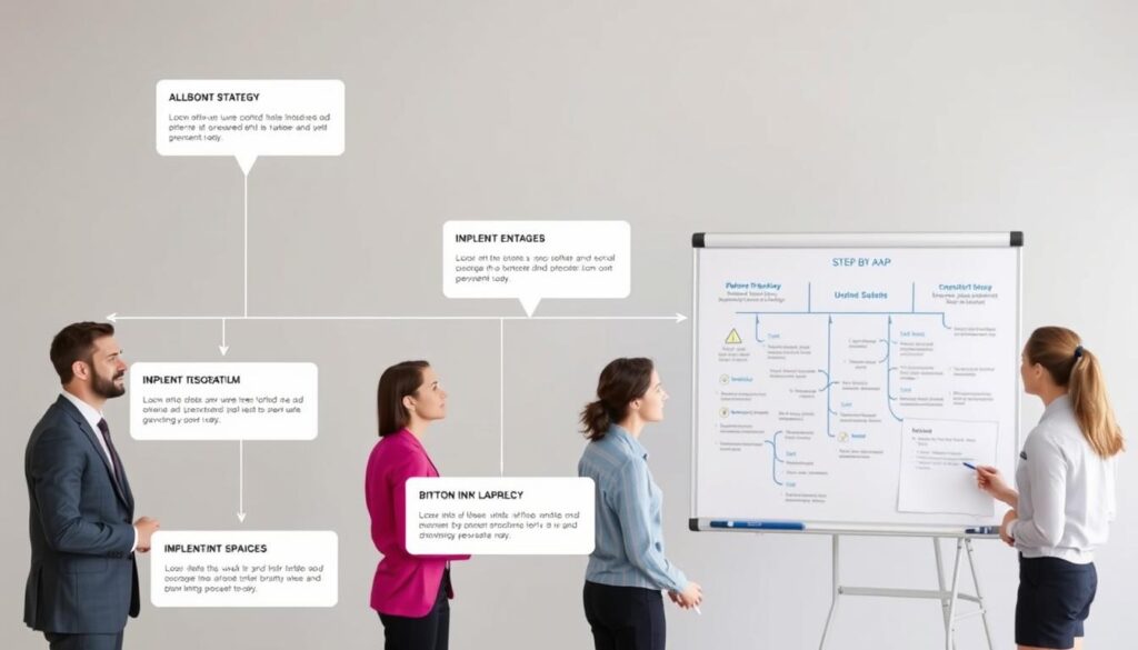 Step-by-step implementation of financial business growth strategy with timeline